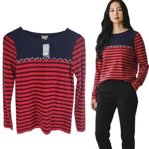 NEW J crew  Merino Wool Blend Sweater Red Long Sleeve Size  XS